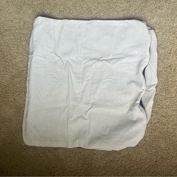 Shabby chic navy and tan pinstripe pillow covers - Picture 3 of 5